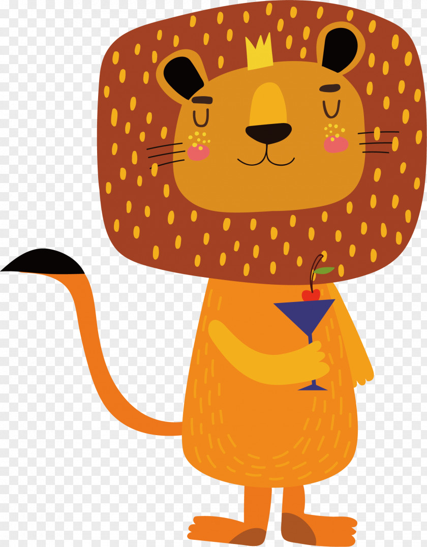 Yellow Lion Vector Woodland And Forest Animals Illustration PNG