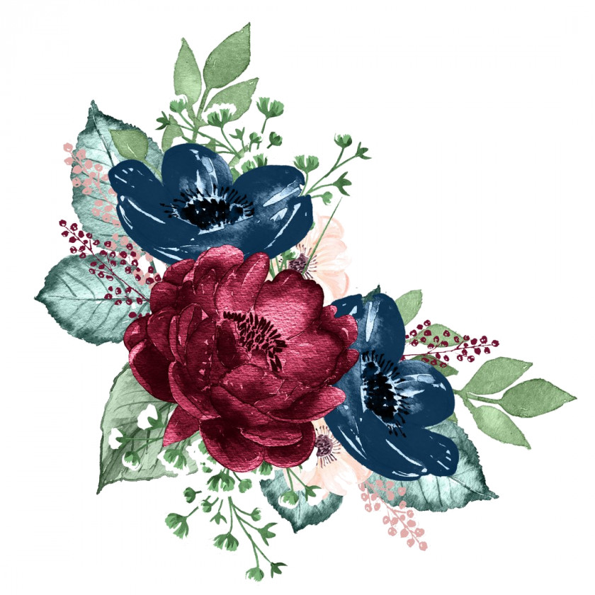 Anemone Blue Rose Save The Date PNG