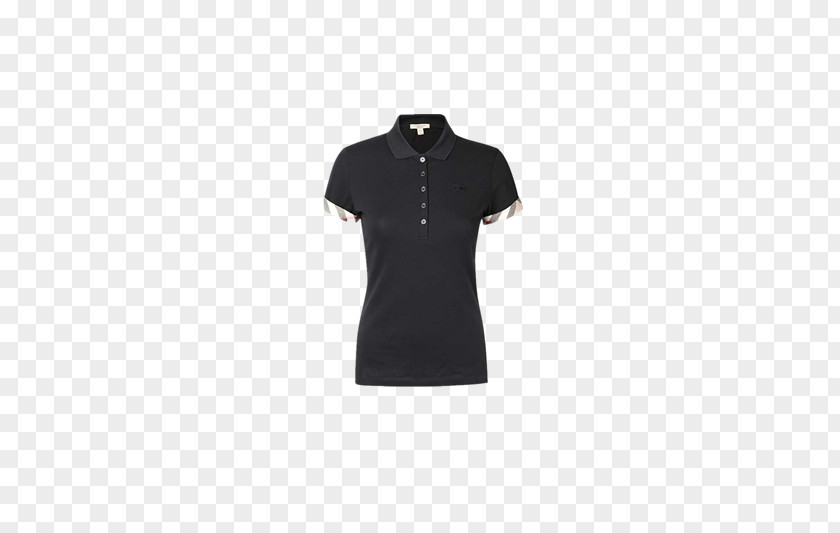 Black Women T-shirt Polo Shirt Collar Sleeve Neck PNG