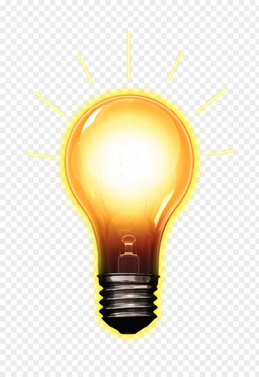 Golden Light Emitting Bulb Incandescent Lamp Fixture PNG