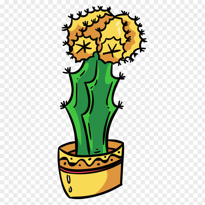 仙人掌 Green Cactaceae Cartoon Clip Art PNG