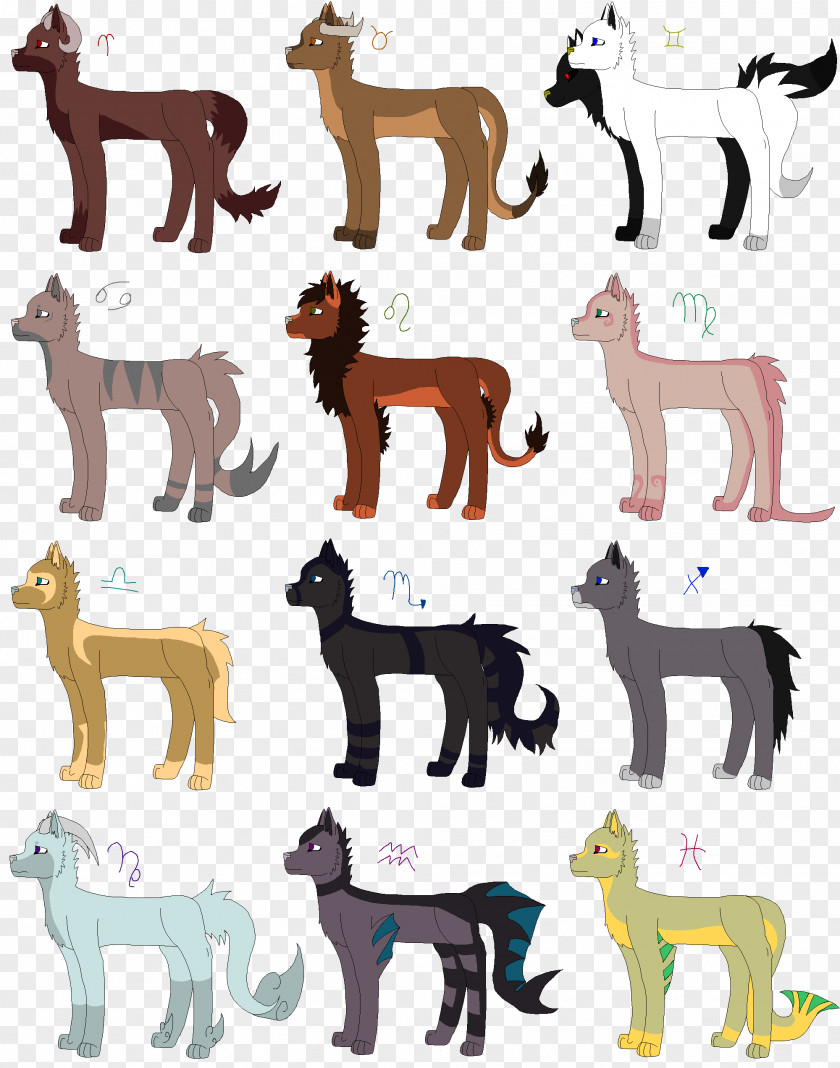 Zodiac Pack Dog Breed Astrological Sign Puppy PNG