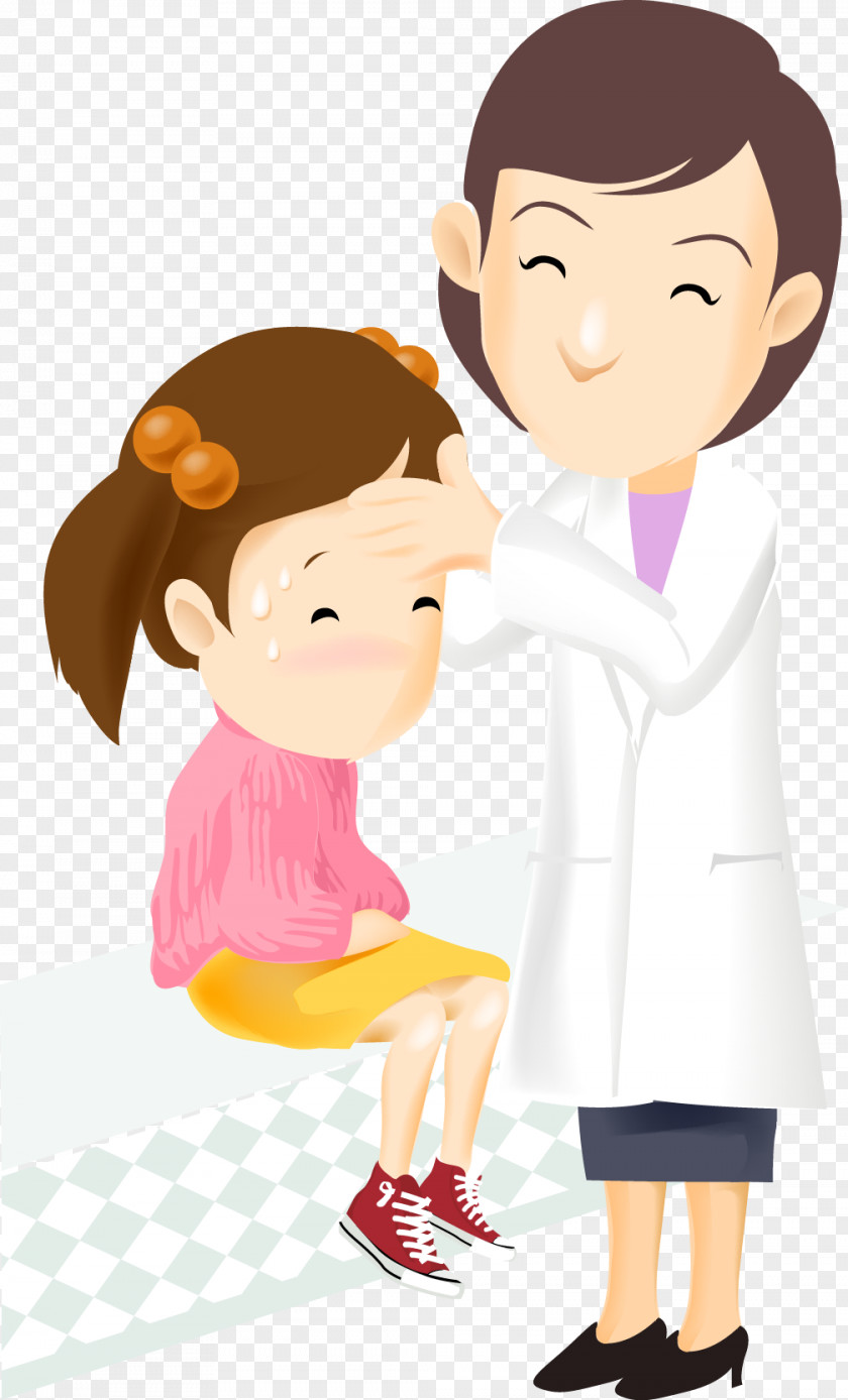 Cartoon Child Care Doctors Disease Symptom Nurse PNG