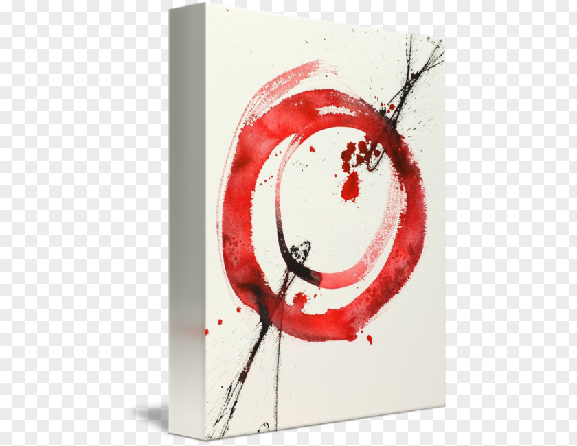 Red Zen Circle Modern Art Abstract Museum Painting PNG