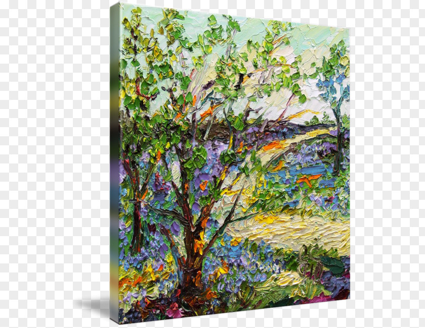 Watercolor Forest Oil Painting Art Gallery Wrap Acrylic Paint PNG