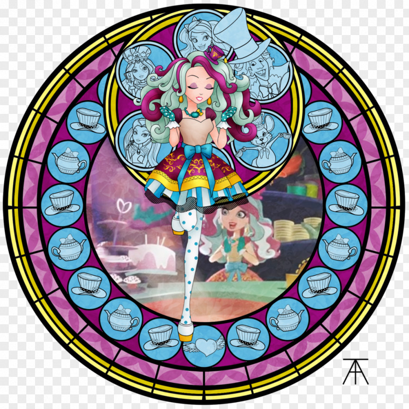 Window Stained Glass Mad Hatter PNG