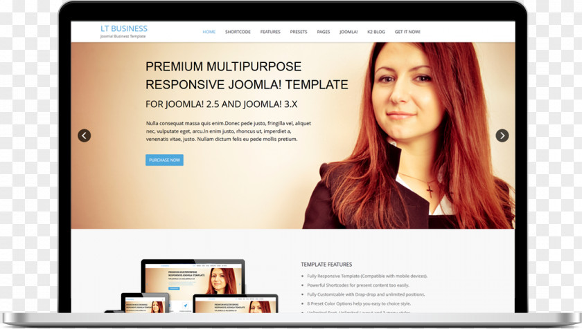 Business Theme Responsive Web Design Professional Joomla! Page Template PNG