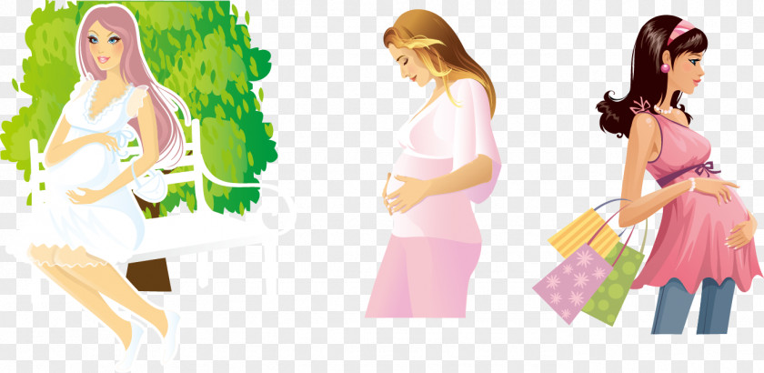 Cartoon Illustration Of Pregnant Women Pregnancy Photography Euclidean Vector PNG