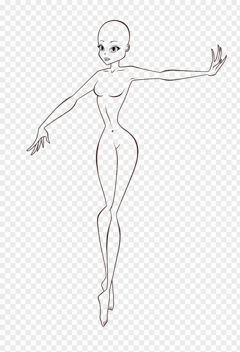 Mannequin Line Art Figure Drawing PNG