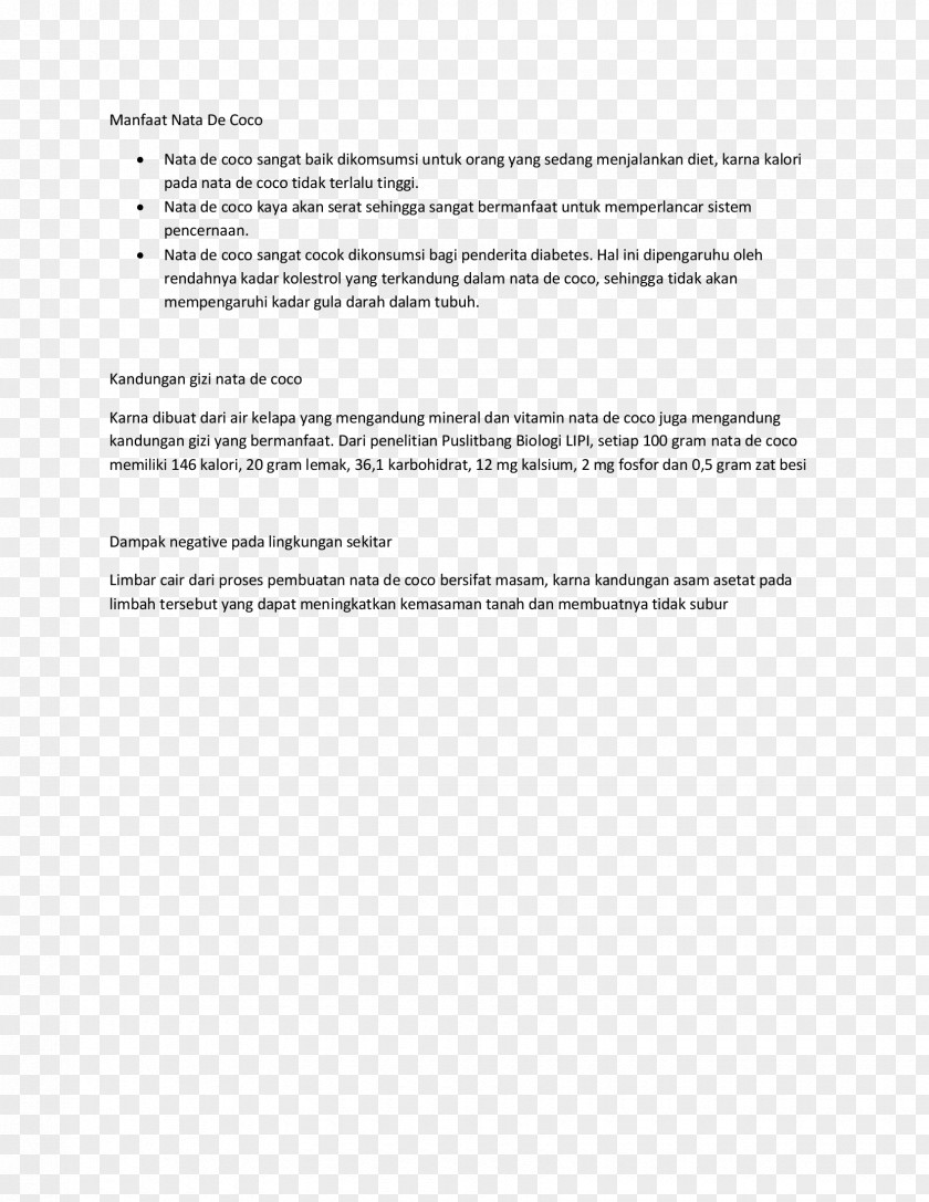 Nata De Coco Document Template Recommendation Letter Résumé PNG