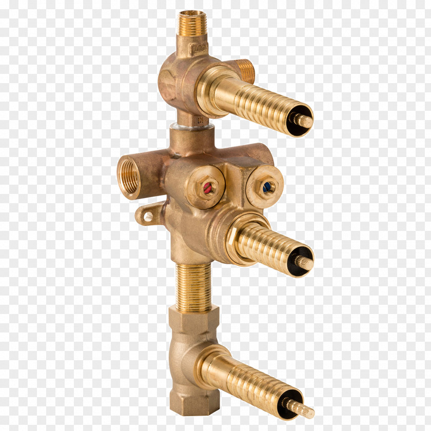 Brass Thermostatic Mixing Valve Plumbing Four-way PNG