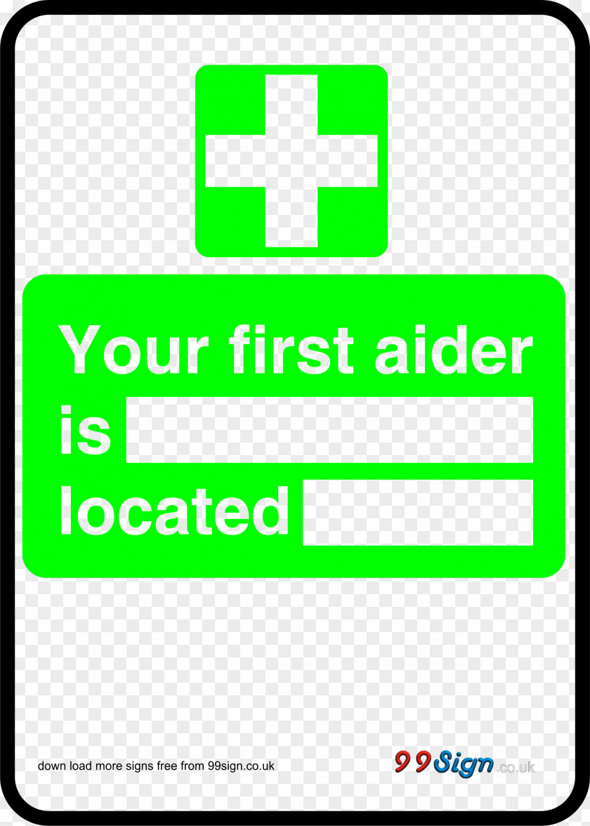 First Aider Aid Supplies Kits Signage Safety PNG