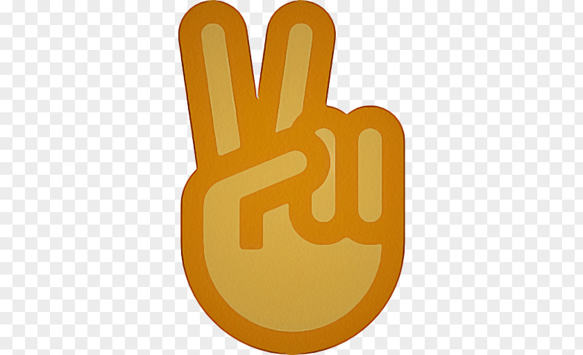 V Sign Symbol Yellow Background PNG