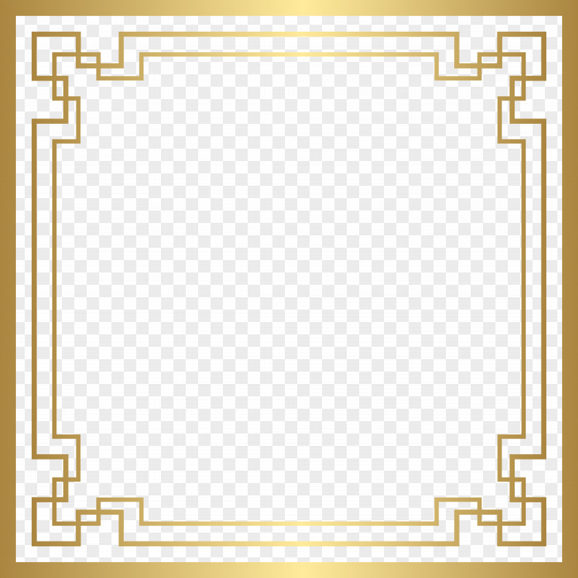 Border Deco Frame Gold Clip Art PNG
