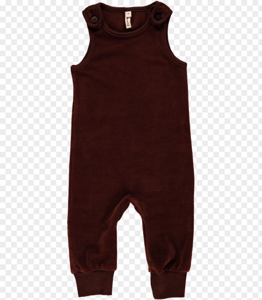 Brwon Organic Cotton Playsuit Velour Textile PNG