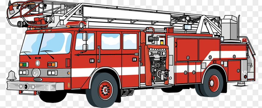 Hand-drawn Fire Engine Car Firefighter Truck Motor Vehicle PNG
