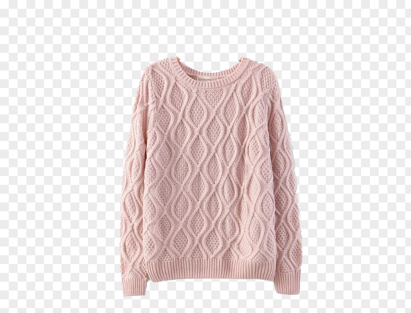 Woman Sleeve Sweater Knitting Winter PNG