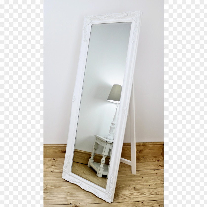 Mirror Floor Silver Wood Beveled Glass PNG