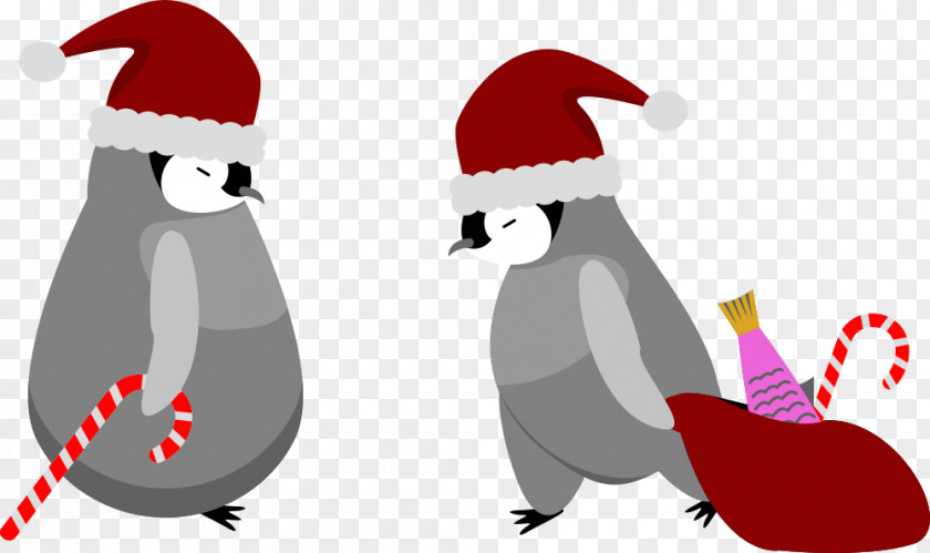 Monkey Penguin Bad Santa Illustration Christmas Day Ornament PNG