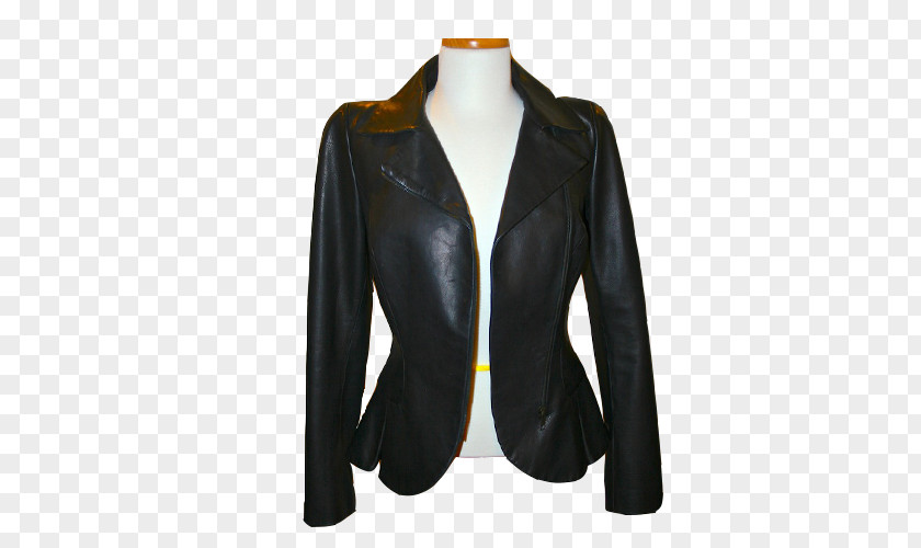 Chanel Blazer Leather Jacket Peplum PNG