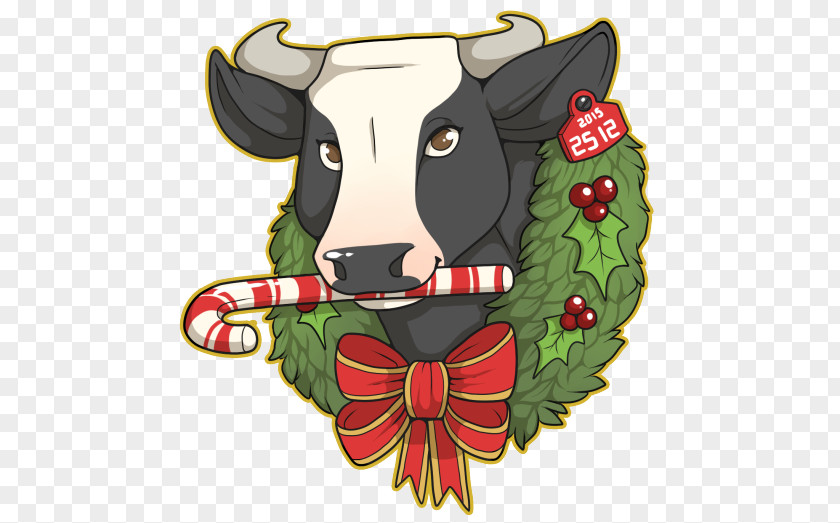 Chirstmas Dairy Cattle Christmas Ornament Clip Art PNG