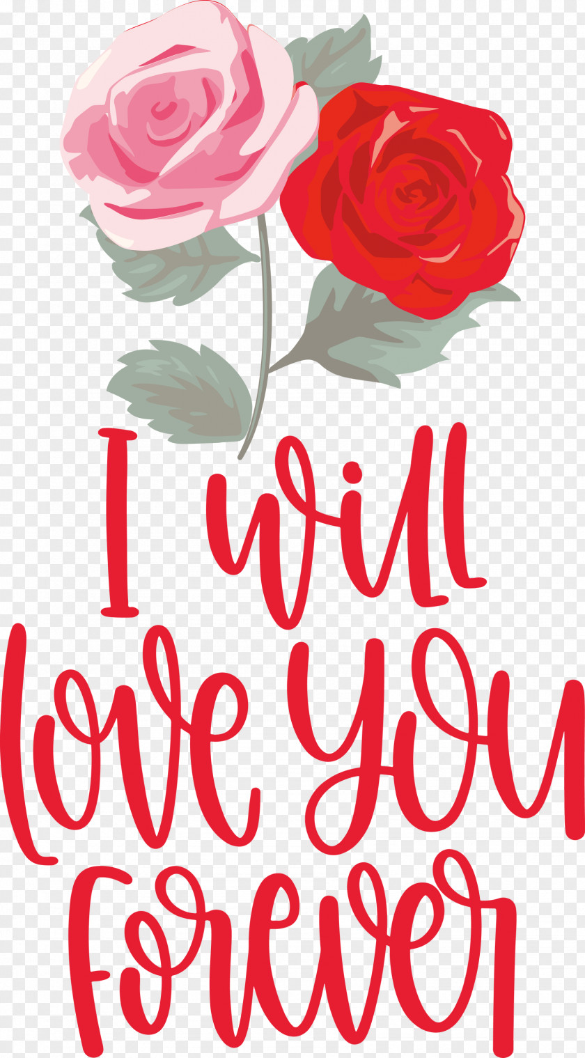 Love You Forever Valentines Day Quote PNG
