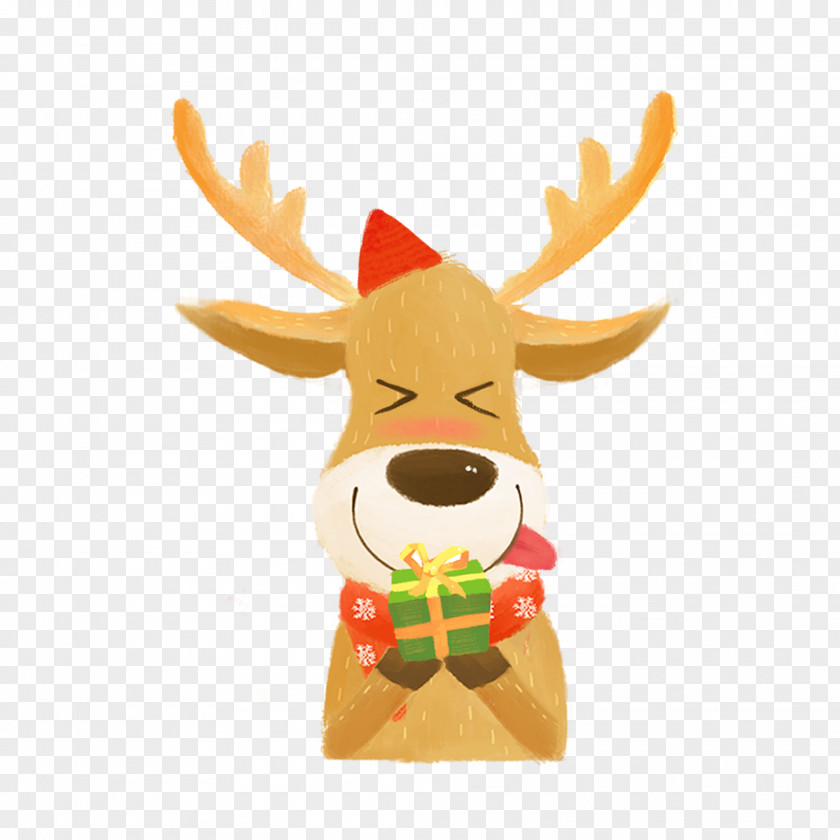 The Gift Fawn Reindeer Christmas PNG