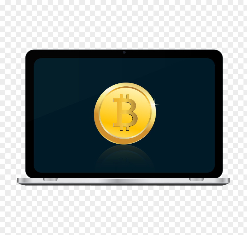 Bitcoins Outline Vector Graphics Clip Art Laptop Computer Monitors Image PNG