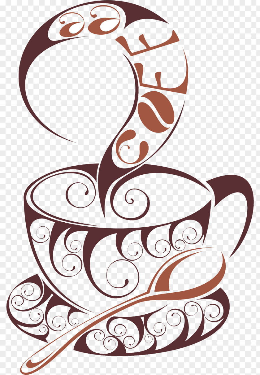 Passion Coffee Cup Tea Cafe Wall Decal PNG