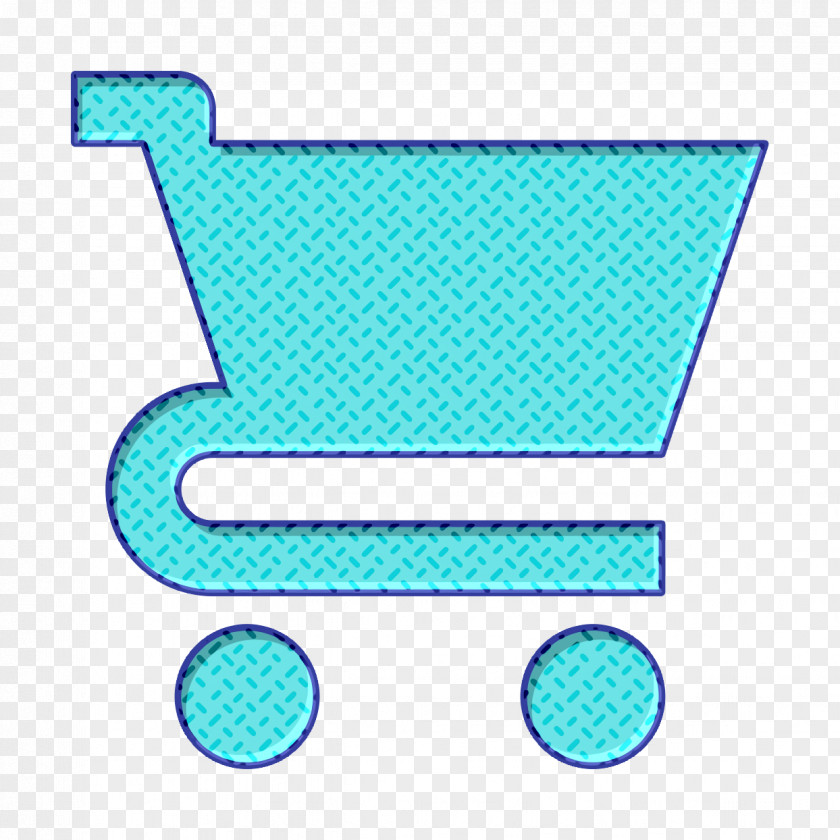 Electric Blue Teal Cart Icon Shopping PNG
