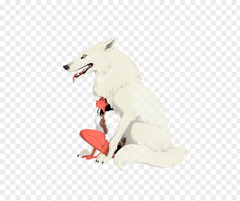 Gray Wolf A Girl And Her Drawing Illustration PNG wolf and Illustration, White clipart PNG