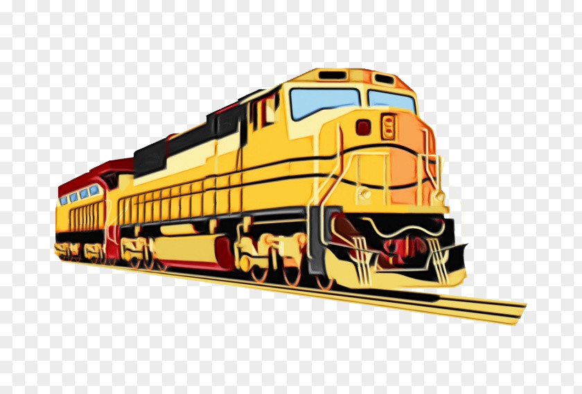 Metro Yellow Transport Locomotive Vehicle Public Railway PNG