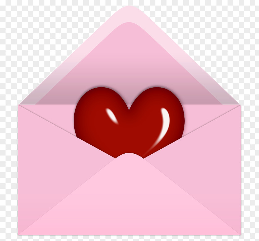 Pink Valentine Letter With Red Heart PNG Clipart Picture Valentine's Day Clip Art PNG
