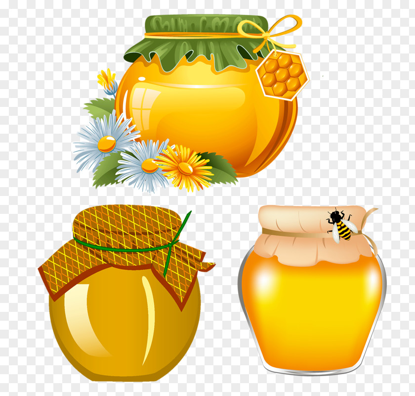 Bee Jar Honeycomb Bottle PNG