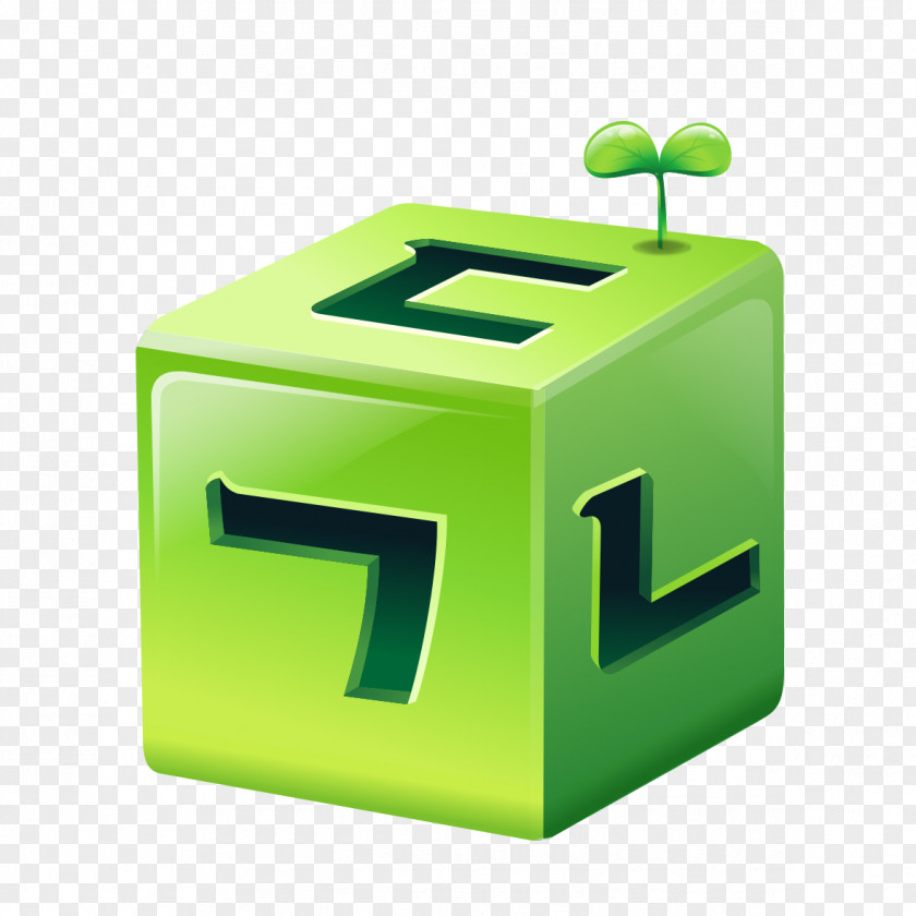 Creative Green Cube PNG