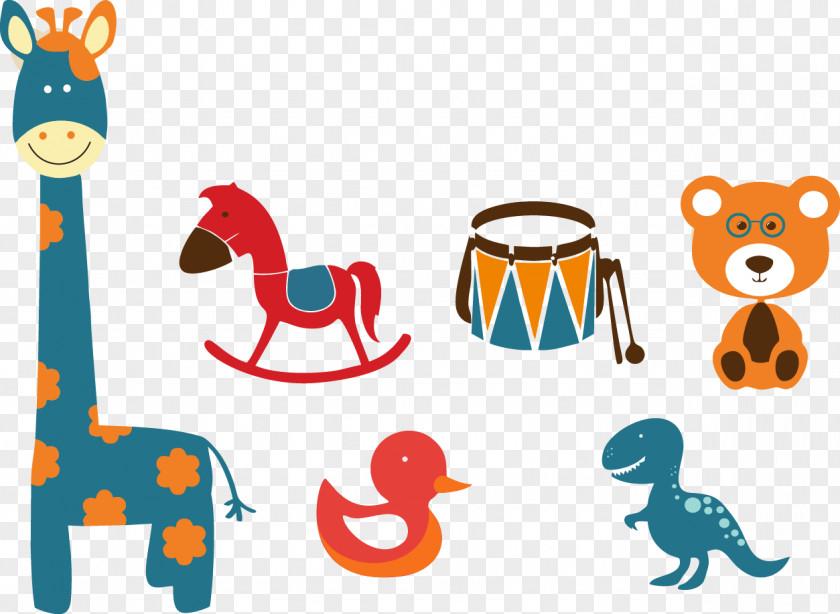 Cute Children's Toys Vector PNG