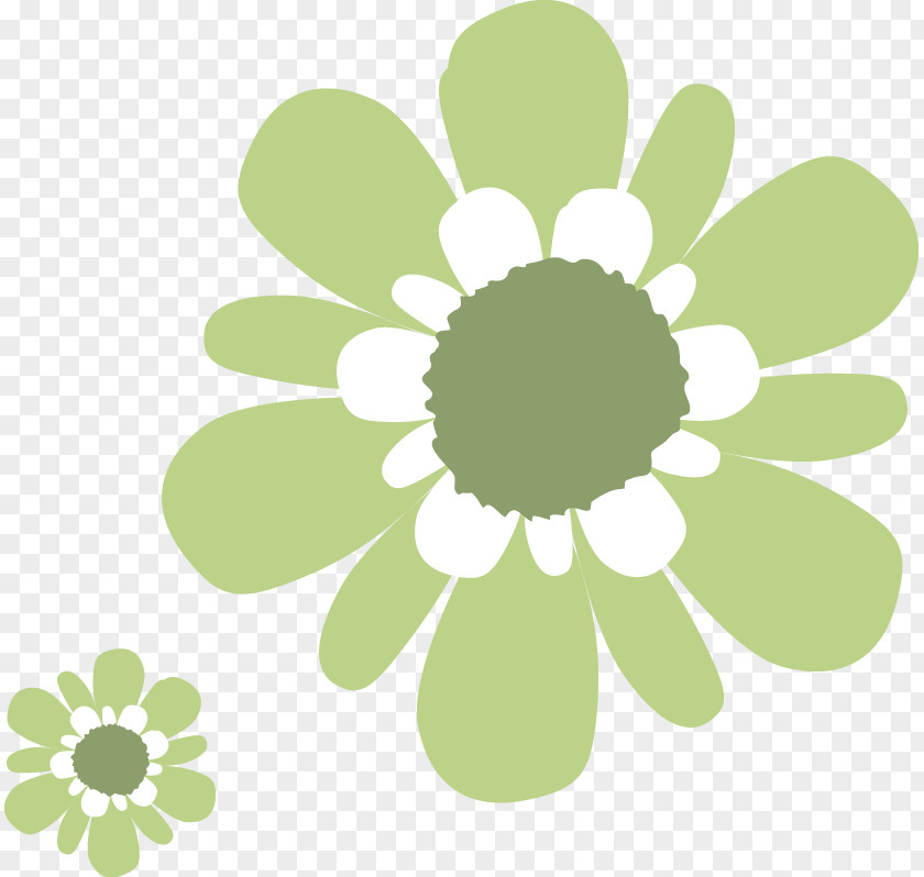 Green Flowers Flower White PNG