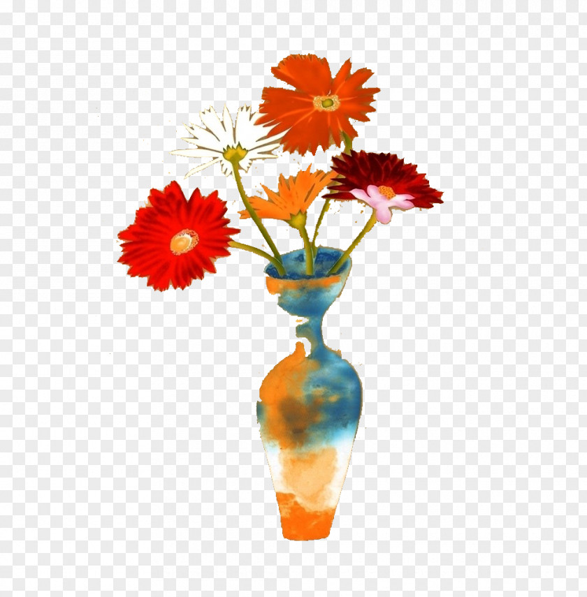 Oil Painting Flowers Vase Still Life PNG