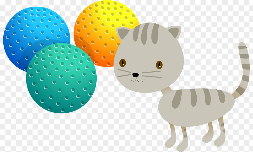 Vector Kitten With Toy Ball Cat Clip Art PNG