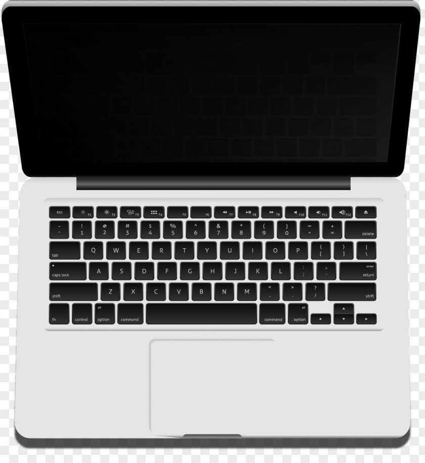 Vector Hand-painted Realistic Notebook MacBook Pro Air Laptop Computer Keyboard PNG