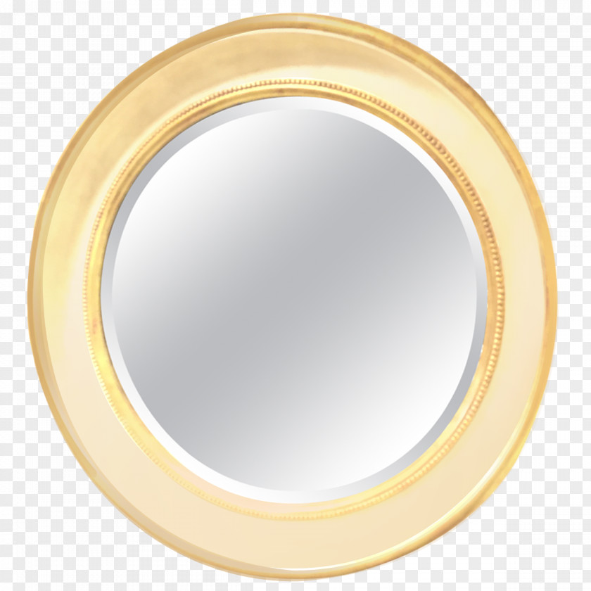 Metal Makeup Mirror Yellow Circle PNG