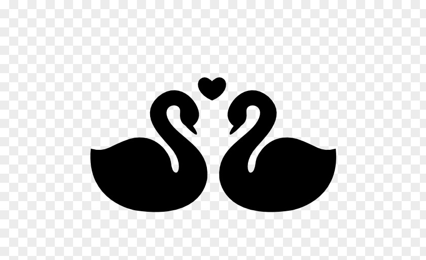 Heart-shaped Silhouette Black Swan Clip Art PNG