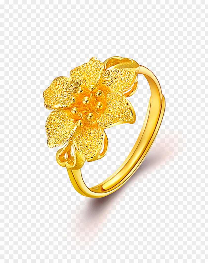 Creative Hand-painted Jewelry Pictures,Golden Ring Earring Gold Jewellery Chow Tai Fook PNG