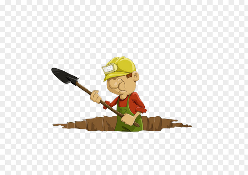 A Miner With Shovel Digging Royalty-free Clip Art PNG