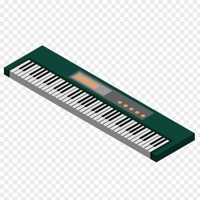 Beautifully Toy Piano Isometric Projection Illustration PNG