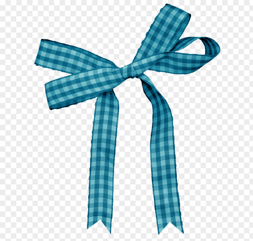 Blue Plaid Ribbon Bow Icon PNG