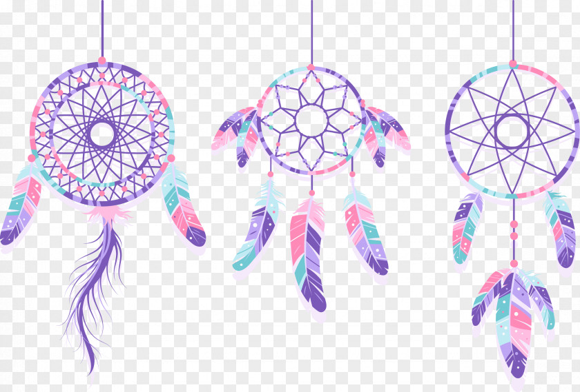 Vector Hand Painted Purple Check Dream Net Dreamcatcher Pastel PNG