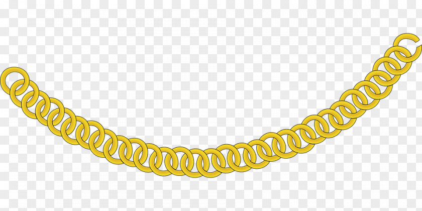 Bike Chain Gold Necklace Clip Art PNG