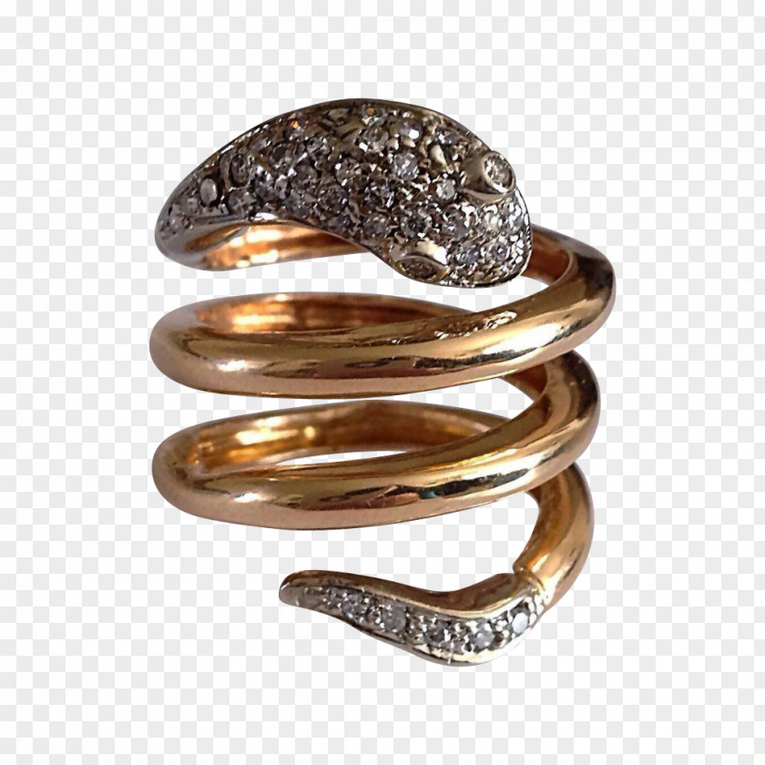 Ring Gold Silver Snakes Jewellery PNG