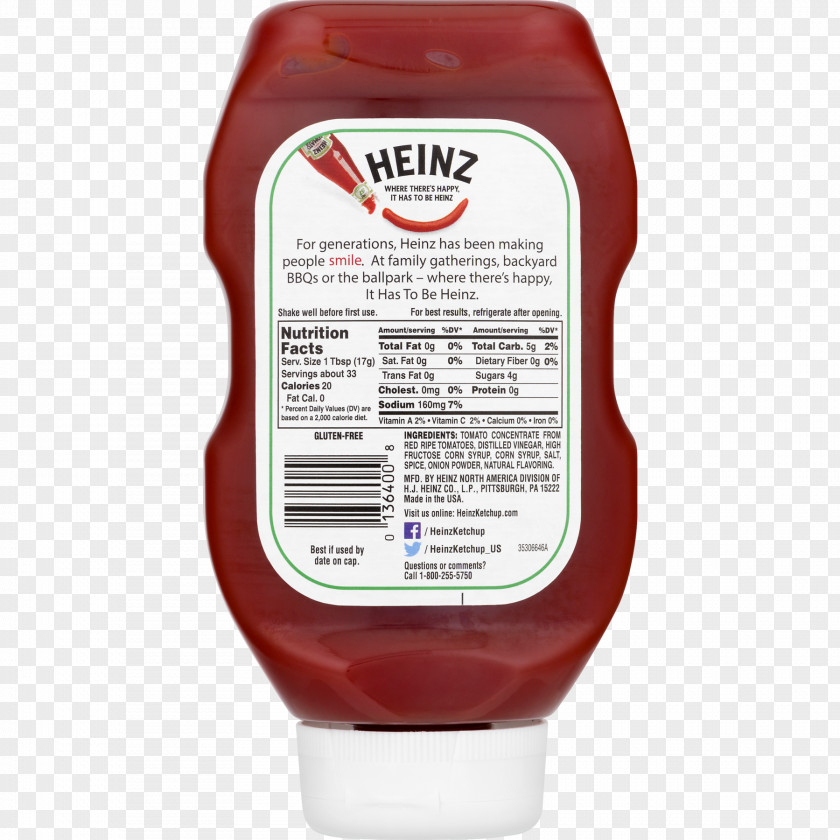 H. J. Heinz Company Sauce Tomato Ketchup Squeeze Bottle PNG